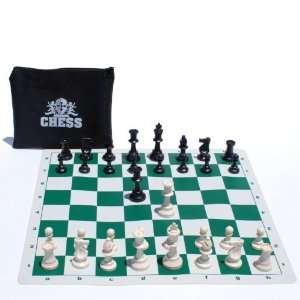  We Games Compact Tournament Chess Set with Green Silicone 