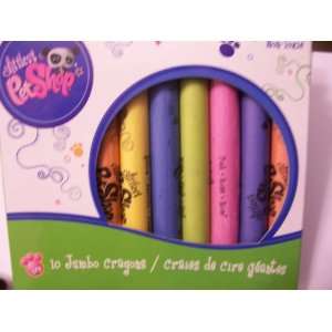  Littlest Pet Shop Set of 10 Jumbo Non Toxic Crayons Toys 