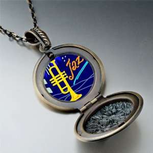 Music Jazz Trumpet Photo Pendant Necklace: Pugster 