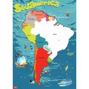 South American Continent Floor Map Set