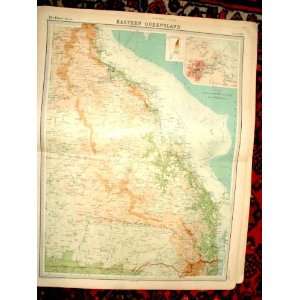   East Queensland Australia 1920 Large 23X18 Antique Map