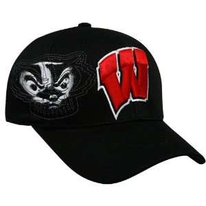   Wisconsin Badgers Black Strike Zone One Fit Hat: Sports & Outdoors