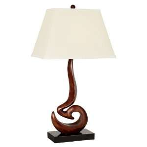    Walnut Brown Abstract Sculpture Table Lamp