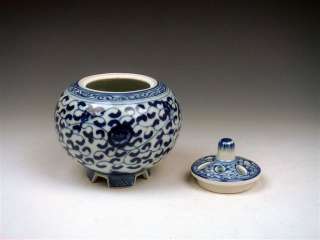   From U.S* Blue&White Flower Porcelain Lidded Incense Burner  