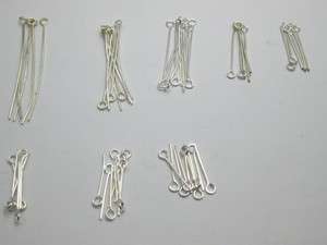 800pcs Mixed Size Silver Plated Eye pins 45mm,35mm,30mm,24mm,22mm,20mm 
