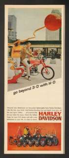 1967 Harley Davidson M 65 Motorcycle Scooter Print Ad  