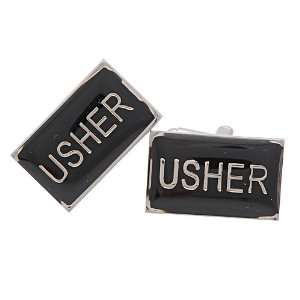  Wedding Cufflinks for Usher in Black & Silver Office 