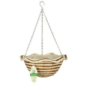  Hanging Raffia Basket with Wavy Rim Patio, Lawn & Garden