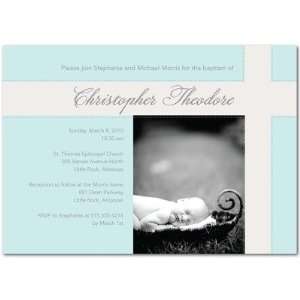 Baptism, Christening Invitations   Crossing Bands: Lightest Turquoise 