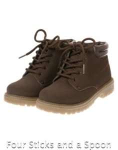   Boys Preppysaurus Fair Isle Brown Hiking Boots Sizes: 10,11,1  