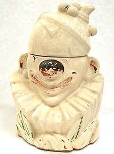 Vintage McCoy Pottery Clown Bust Cookie Jar  