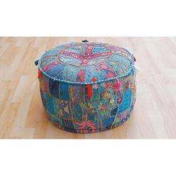 Handmade Casual Living Indian Round Ottoman Pouf  
