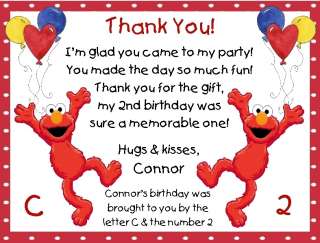 Personalized Elmo Thank You Cards  