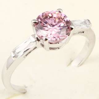 ROUND CUT FACET PINK SAPPHIRE BRIGHT A087 RING  