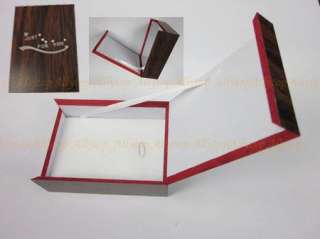Free Ship Pendant Necklace Wood Gift Box Dark Brown 1x  