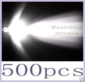 500 Pcs 5mm round white LED superbright Lamp light Bulb  