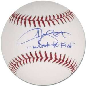 Jason Bartlett Autographed Baseball with Worst To First Inscription 