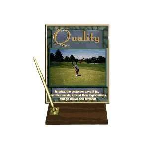  Quality (Golf) Desktop Pen Set with 8 x 10 Gold Plate 