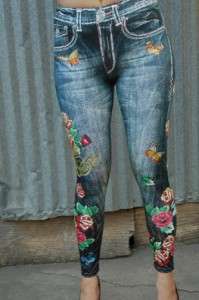 Bejeweled Leggings Jeans With Rhinestones Small S  