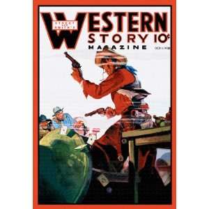  Western Story Magazine The Card Game 28x42 Giclee on 