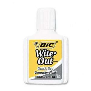 BIC, Wite Out, Correction Fluid With Foam Applicator, Quick Dry, White 