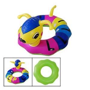   Yellow Inflatable Beetle Shape Swimming Pool Float Ring Toys & Games