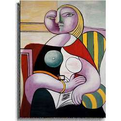 Pablo Picasso Lecture, Woman Reading Canvas Art  Overstock