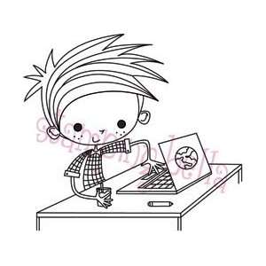  Bella Unmounted Rubber Stamp Noah The Computer Guy