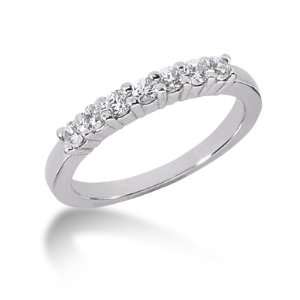  0.35 Ct Diamond Wedding Band Ring Round Prong 14k White 