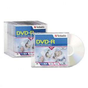  Verbatim 95099   DVD R Discs, 4.7GB, 16x, w/Slim Jewel 