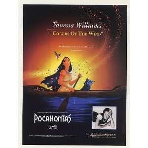  1995 Vanessa Williams Colors Of The Wind Pocahontas Print 