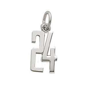  Rembrandt Charms Number 24 Charm, Sterling Silver: Jewelry