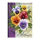   Spring Summer Welcome Pansies Double Sided Pansy Garden Flag 13 X 18