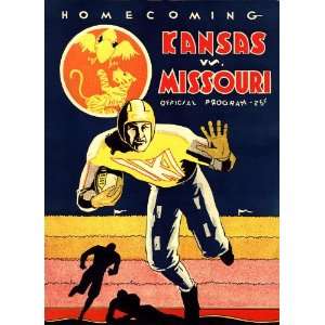  1931 Kansas vs. Missouri 22 x 30 Canvas Historic Football 