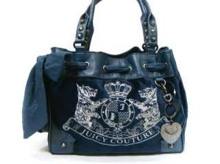 NWT JUICY COUTURE Regal Scottie Embroidery Velour Daydreamer Tote Bag 