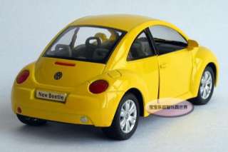 New Volkswagen Beetle Large 1:24 Diecast Model Car Yellow B121b  