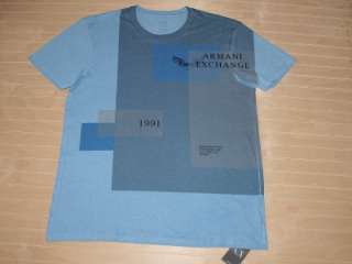 Armani Exchange Invite T shirt Blue Wash NWT  