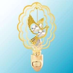  Dove In Oval 24k Gold/Crystal Night Light