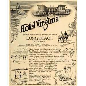  1912 Ad Hotel Virginia Long Beach California Resort Carl 