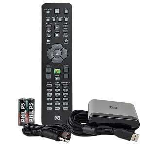   HP Media Center IR Remote Control & USB Receiver (Black): Electronics