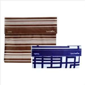  Sub and a Snack Kit, Lunchskins, Brown Horizontal Stripe 