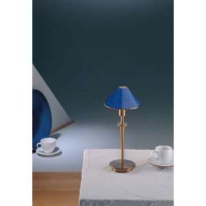  Pearl Blue Glass Antique Brass Mini Holtkoetter Desk Lamp 