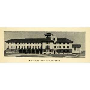  1912 Print Men Dorm Rice Institute Houston Texas School 