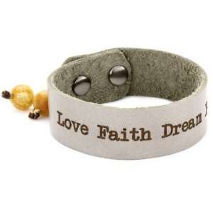   Dillon Rogers Spiritual Bands Love Faith Grey Cuff Bracelet Jewelry