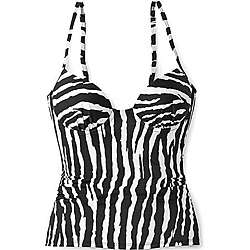 Spiegel Womens Misses Zebra Print Tankini Swimsuit Top  Overstock 