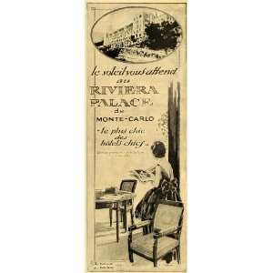  1920 Ad French Hotel Riviera Palace Monte Carlo Chic 