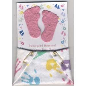  Baby Shower Favor Seed Feet Pink with a Diaper: Kitchen 