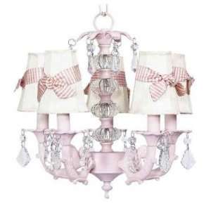  pink 5 arm stacked ball chandelier ivory sconce shades 