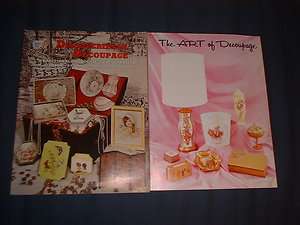   1970s books DECOUPAGE how to, learn, projects, pictures, boxes  
