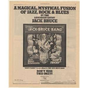  1977 The Jack Bruce Band Hows Tricks RSO Records Print Ad 
